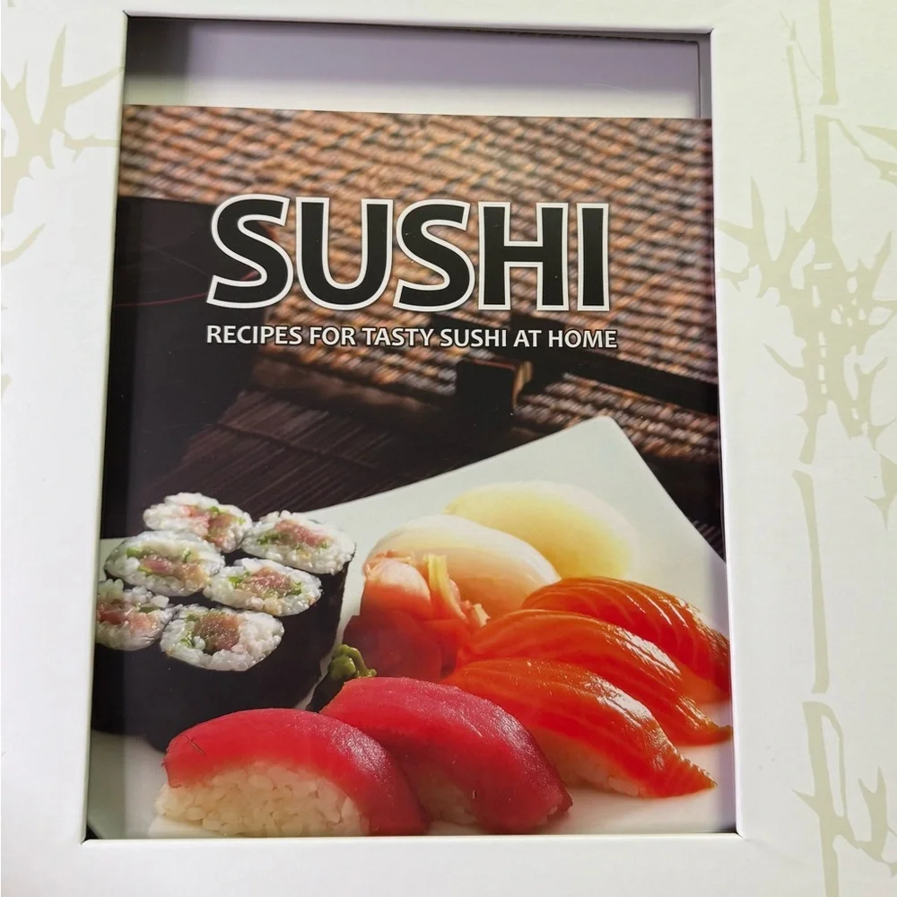 Intro To Sushi Kit Recipe Book, Serving Set, Chopsticks, Bamboo Roller NIB